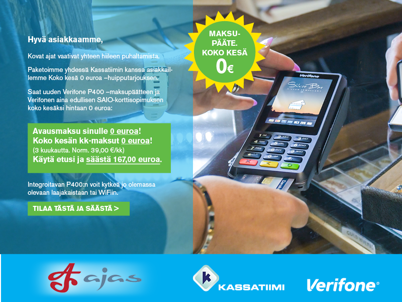 Korona-ajan Maksupäätetarjous Kassatiimiltä 1 Kassatiimi kampanja